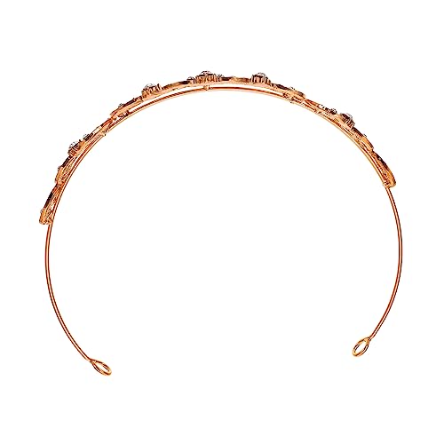 NIYANGLE Barock Braut Tiara Krone Roségold Hochzeitskopfschmuck Eleganter Haarschmuck für Braut Mädchen Hochzeit Fest Mottoparty von NIYANGLE