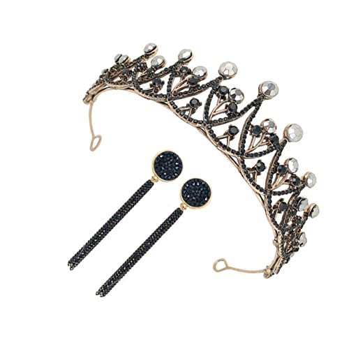 NIYANGLE Barock Vintage Brautschmuck mit Krone und Ohrringen Eleganter Hochzeitsschmuck für Braut und Festliche Anlässe Leichtes Komfortables Accessoire aus Hochwertiger als von NIYANGLE