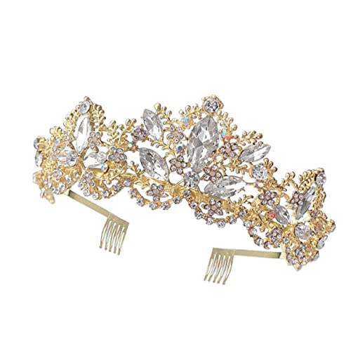 NIYANGLE Barocke Brautkrone mit Headdress für Einzigartige Hochzeitsschmuck Accessoires Sanftem für Besondere Anlässe und Feiern von NIYANGLE