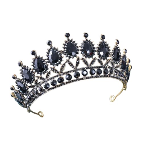 NIYANGLE Barockstil Tiara Kopfband mit Wassertropfendiamanten Krone für Damen Hochzeits und Geburtstags Accessoire Eleganter Brautschmuck Vielseitig für Festlichkeiten Geeignet von NIYANGLE