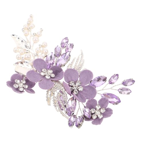 NIYANGLE Glitzernde Haarspange Mit Strasssteinen Schmuck Blumenmotiv Für Braut Hochzeit Damen Accessoires Dekorationen Eleganz von NIYANGLE