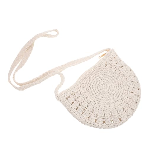 NIYANGLE Boho Crossbody Bag Damen Handgefertigt Baumwollseil Schultertasche Halbmond Retro Kleine Geflochtene Umhängetasche Für Reisen Urlaub Alltag von NIYANGLE
