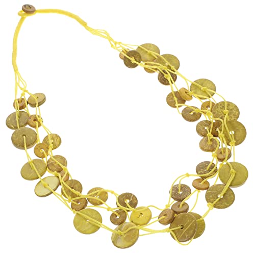 NIYANGLE Boho Perlen Halskette Damen Handgemachte Mehrlagige Choker Aus Kokosnussschalen Ethno Stil Strand Halskette Für Frauen Als Zu Besonderen Anlässen Farbige Perlenkette von NIYANGLE