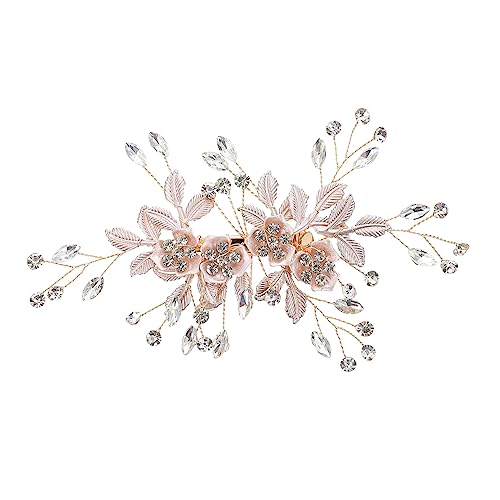 NIYANGLE Braut Haarschmuck Strass Haarkamm Mit Blumen-design Eleganter Haarschmuck Für Hochzeiten Partys Und Besonderen Anlässe Für Frauen Und Mädchen von NIYANGLE
