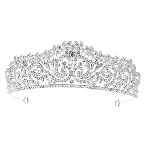 NIYANGLE Braut Tiara Krone Funkelnden Strasssteinen Vintage Stil Hochzeitskopfschmuck für Damen Festlicher Haarschmuck für Hochzeit Geburtstag und Party von NIYANGLE