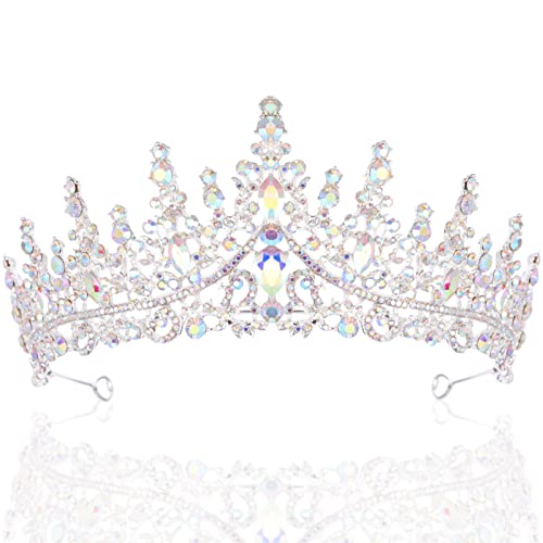 NIYANGLE Braut Tiara Krone für Mädchen Barockkrone mit Glitzersteinen für Hochzeiten und Besondere Anlässe Bequemes Haaraccessoire mit Romantischem von NIYANGLE