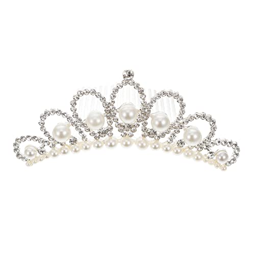 NIYANGLE Brautkrone Perlen Tiara Damen Hochzeit Haarschmuck Headpiece für Hochzeiten und Partys Langlebig aus Legierung Fotos und Besondere Anlässe von NIYANGLE