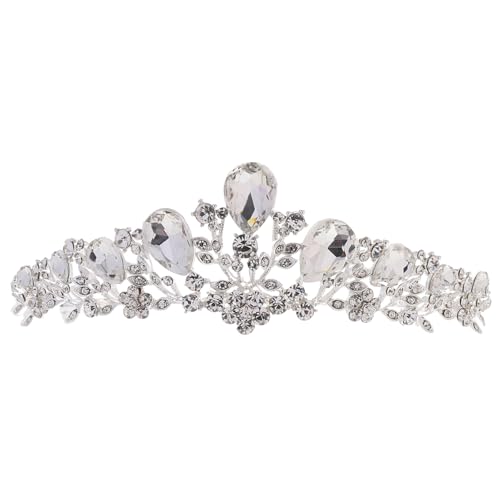 NIYANGLE Brautkrone mit Funkelnden Strasssteinen Leichtes Tiara Stirnband für Hochzeit Verlobung Eleganter Haarschmuck für Damen Modisches Brautaccessoire Besonderes von NIYANGLE