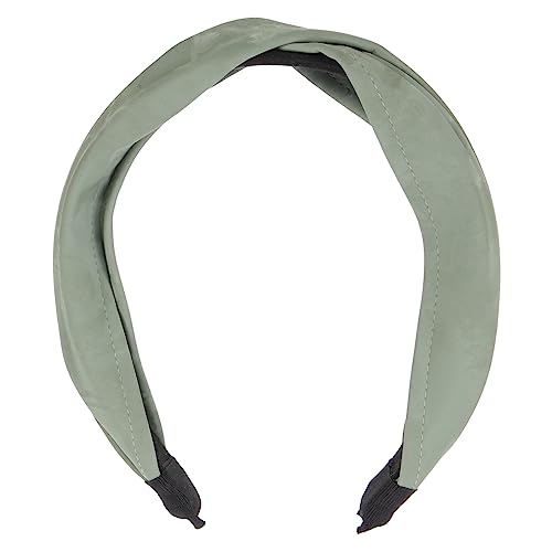 NIYANGLE Breites Haarband für Damen Stirnband für Sport Yoga und Alltag Grün aus PU Material für Frisuren und Dekoration bei Festen und Veranstaltungen von NIYANGLE