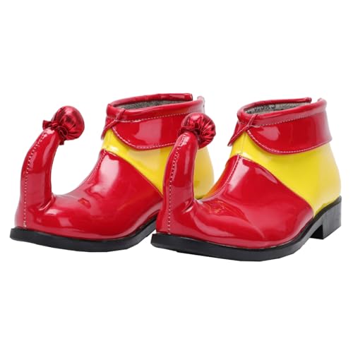 NIYANGLE Bunte Clown Schuhe PU Material Karneval Party Zubehör Verstellbare Kostüm Stiefel für Halloween Fasching Maskerade von NIYANGLE