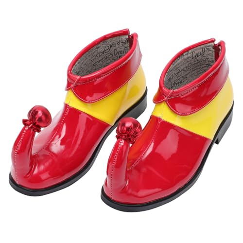 NIYANGLE Bunte Clown Schuhe aus PU Material Langlebige Bequeme Kostüm Accessoires für Halloween Party Karneval und Cosplay Lustige Clown Stiefel für Erwachsene von NIYANGLE