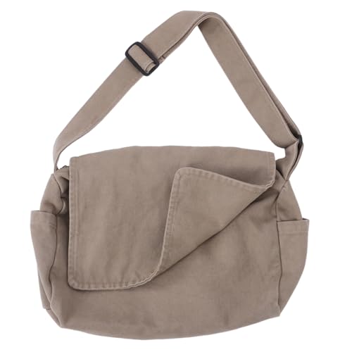 NIYANGLE Canvas Crossbody Tote Damen Große Kapazität Mehrere Fächer Langlebige Canvas Schultertasche Vintage Japanischer Stil Für Alltag Studium Und Reise von NIYANGLE