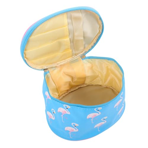 NIYANGLE Cartoon Flamingo Kosmetiktasche Pu Wasserdichter Make-up Organizer Für Mit Reißverschluss Und Praktischem Griff Für Damen Zu Besonderen Anlässen von NIYANGLE