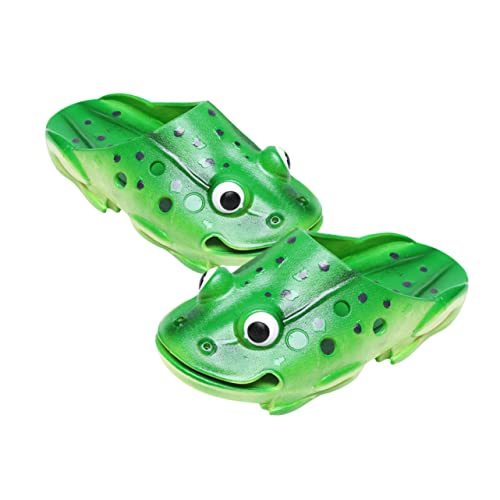 NIYANGLE Cartoon Slippers für Rutschfeste Leichte Sommer Hausschuhe mit Kreativem Frosch Design Atmungsaktiv und Flexibel für Strand Garten und Alltag Cyan von NIYANGLE