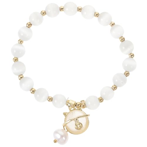 NIYANGLE Cat Eye Stein Perlenarmband Verstellbar Damen Schmuck Geburtstag Freundin Vielseitig Edelstein Ästhetisch Auffällig Komfortabel für Alltag und Party von NIYANGLE