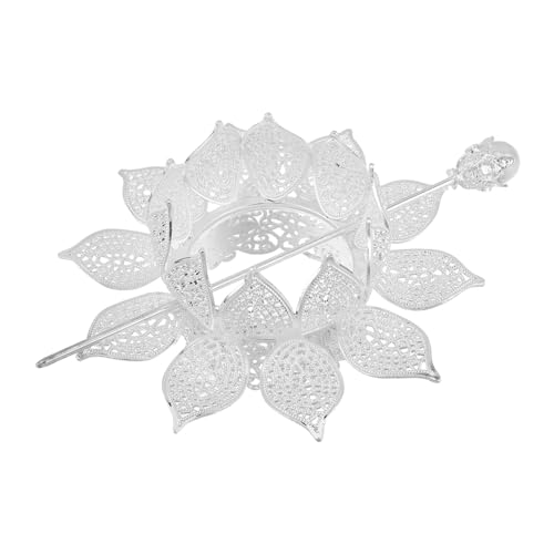 NIYANGLE Chinesische Haarnadeln Mit Lotusblumen-design Traditioneller Kopfschmuck Für Damen Metall Mit Silberfinish Leicht Und Komfortabel Für Cosplay Und Festivals von NIYANGLE