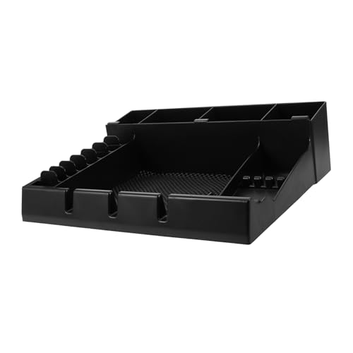 NIYANGLE Clipper Aufbewahrungsbox Friseur Trimmer Wächter Clipper-Schutzablage-Organizer Werkzeug fadenschere haarscherer Friseur-Clipper-Tablett-Organizer Haarschneiderhalter Abs Schwarz von NIYANGLE