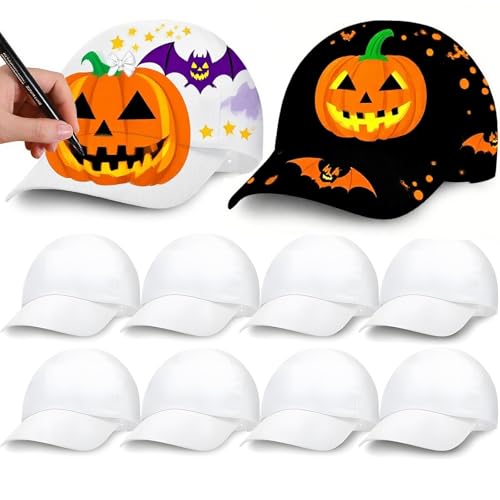 NIYANGLE DIY-Baseballkappen Für Kinder 10 Stück Weiße Baseballkappen Sommer-Mesh-Cap Für Jungen Und Mädchen Dekorieren Sie Ihren Eigenen Kunsthut von NIYANGLE