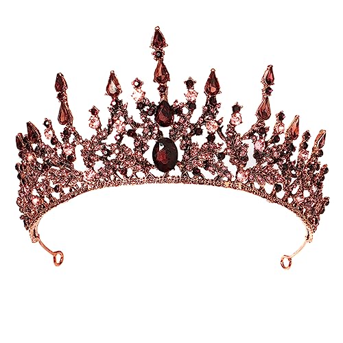 NIYANGLE Damen Alloy Krone Vintage Stil Braut Tiara Haarschmuck für Hochzeit Party Festzug Brautaccessoire von NIYANGLE