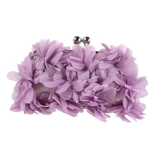 NIYANGLE Blumen-clutch-geldbörse Für Damen Abendtasche Mit Kussverschluss Umhängetasche Für Formelle Anlässe Party-clutch Mit Kettenriemen Kompakte Handtasche Für Hochzeitsgäste von NIYANGLE