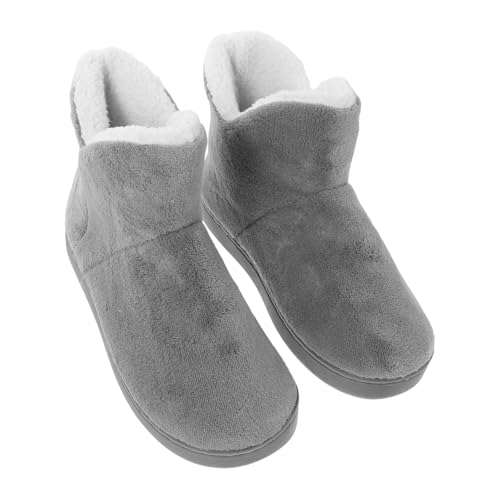 NIYANGLE Damen Indoor Hausschuhe Hochgeschnittene Plüsch Winterpantoffeln Warm Gefüttert Vollumschließende Fersenstütze Rutschfest Komfortable Fuzzy Schuhe für Zuhause und Genesung von NIYANGLE