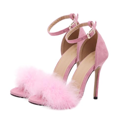 NIYANGLE Damen Pumps Open Toe High Heels Sandaletten aus Langlebigem PU Material mit Elastischer Innensohle und Rutschfester Tpr Sohle Stilvolle Sandalen für Party Arbeit Hochzeit Date und von NIYANGLE