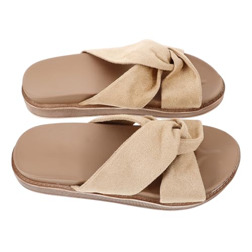 NIYANGLE Damen Sandalen Sommer Outdoor Slippers Hawaii Stil Modische Atmungsaktive Wildleder Slipper mit Dicker Sohle Bequeme Strand Poolpantoletten Stylische Badeschuhe für Damen von NIYANGLE