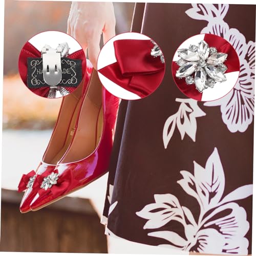 NIYANGLE Damen Schuhclips Schleifenform Abnehmbar Schuhdekoration für Hochzeit Party Alltag Schleifen Schuhverzierung für High Heels Sandalen Schuhe von NIYANGLE