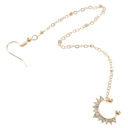 NIYANGLE Dangle Fake Nose Ring mit Ohrkette Nicht Durchbohrt Leichtes Metall Strassbesetzt Inspiriert Clip Nasenschmuck für Damen bei Tanz Party Hochzeit und Festival von NIYANGLE