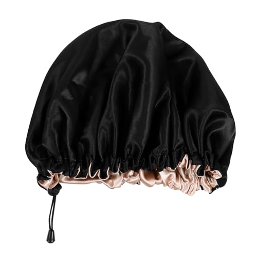 NIYANGLE Schlafmütze Für Damen Und Herren Haarkappe Aus Satinmaterial Schützende Badekappe Für Haarstyling-profis von NIYANGLE