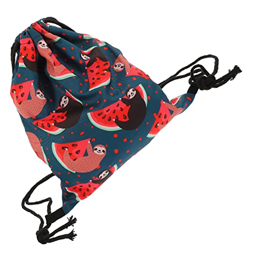 NIYANGLE Drawstring Rucksack Mit Niedlichem Sloth Und Wassermelonen-Muster Große Kapazität Für Sport Schule Und Freizeit Praktische Aufbewahrungstasche Für - Und Leicht von NIYANGLE