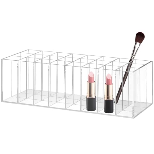 NIYANGLE Dressing Table Storage Rack Fächer Acryl Kosmetik Organizer Für Lippenstift Und Augenbrauenstift Transparenter Aufbewahrungsbehälter Für Schreibtisch Und Badezimmer von NIYANGLE
