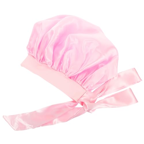 NIYANGLE Duschkappe Für Damen Aus Satin Wiederverwendbar Mit Bowknot-design Für Langes Haar Groß Als Schlafhaube Oder Duschzubehör von NIYANGLE