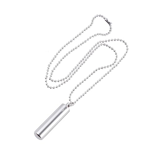 NIYANGLE Edelstahl Halskette mit Zylinder Anhänger Kette Silberfarbener Schmuck Zylinderförmiger Pillenhalter und Asche Urne Anhänger Unisex Memorial Keepsake von NIYANGLE