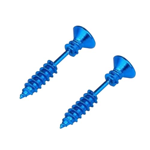 NIYANGLE Edelstahl Schraubohrringe Unisex Punk Hip hop Ohrstecker Spike Nieten Ohrschmuck für Männer Frauen Blau Langlebig und Oxidationsbeständig von NIYANGLE