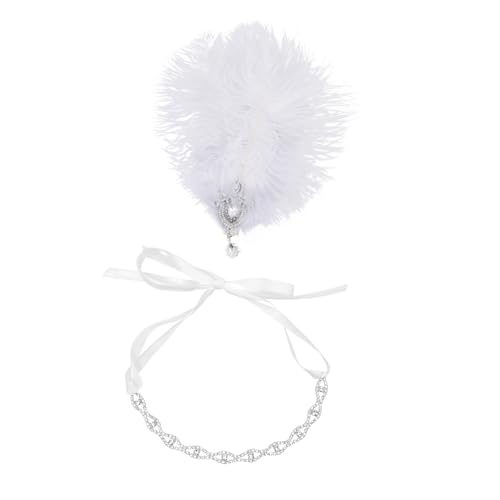 NIYANGLE Edelstein Besetztes Haarband mit Federn für Damen Einzigartige Kopfbedeckung für Karneval Kostümparty und Festivals Langlebig und für Unvergessliche Feiern von NIYANGLE