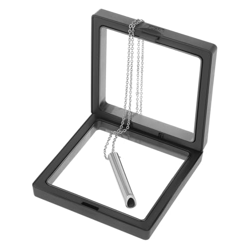 NIYANGLE Einstellbare Edelstahl Anhänger Halskette mit Dünner Kette Atemkontrolle Schmuck für Yoga Training Herren Atmungsübung Kette Inklusive Geschenkbox Vielseitig Tragbar von NIYANGLE