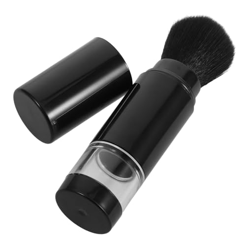NIYANGLE Einziehbarer Foundation Pinsel mit Flasche Nachfüllbarer Tragbarer Puderpinsel für Lose Puder Schwarzer Knopf Make Up Pinsel Kompakt und Einfach Anzuwenden für Gesicht von NIYANGLE