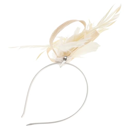 NIYANGLE Eleganter Brautfascinator Haarklammer Handmade mit Leichtem Mesh und Federn Stilvolles Kopfschmuck für Hochzeit Party und Teezeremonie Handgefertigtes Blumen headpiece für Damen von NIYANGLE