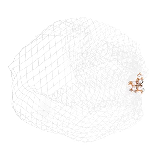 NIYANGLE Eleganter Brauthut mit Netzstoff Leichter Fascinator für Damen Perlenbesetztes Headpiece für Hochzeit Tea Party Festliche Anlässe und Brautjungfern Modisches Kopfschmuck von NIYANGLE