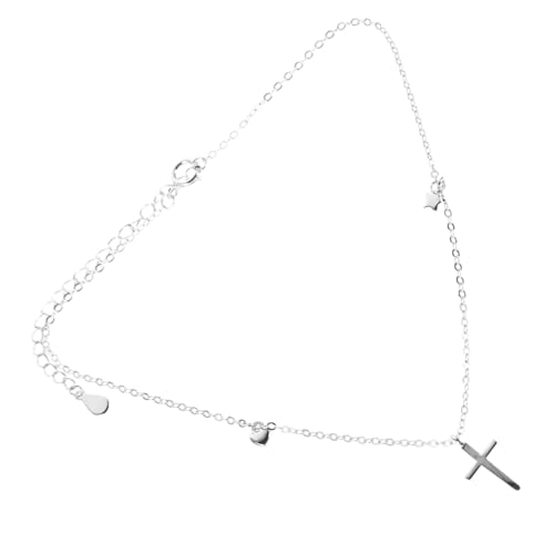 NIYANGLE Kreuz Fußkettchen Für Damen Silbernes Fußkettchen Mit Kreuzdesign Fußschmuck Für Strand Und Alltag von NIYANGLE