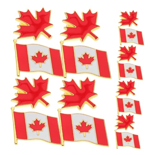 NIYANGLE Emaille Patriotische Broschen für Kleidung Taschen und Hüte Robuste Flaggenpins als Souvenirs Tag Flaggen Ahornblätter von NIYANGLE