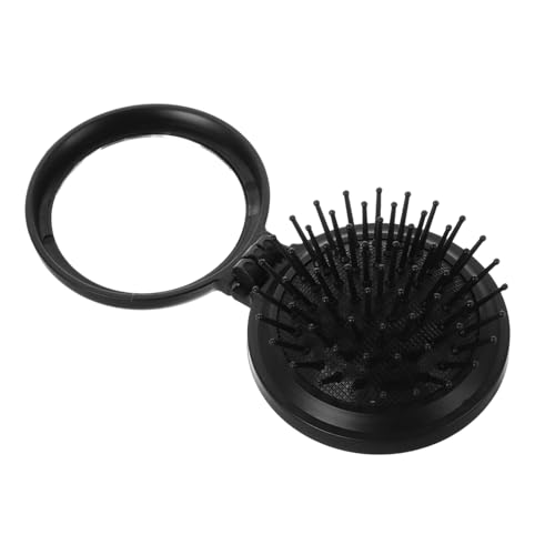NIYANGLE Faltbare Haarbürste Mit Spiegel Tragbarer Reisekamm Für Damen Kamm Mit Schminkspiegel Kompakte Haarpaddelbürste Für Unterwegs von NIYANGLE