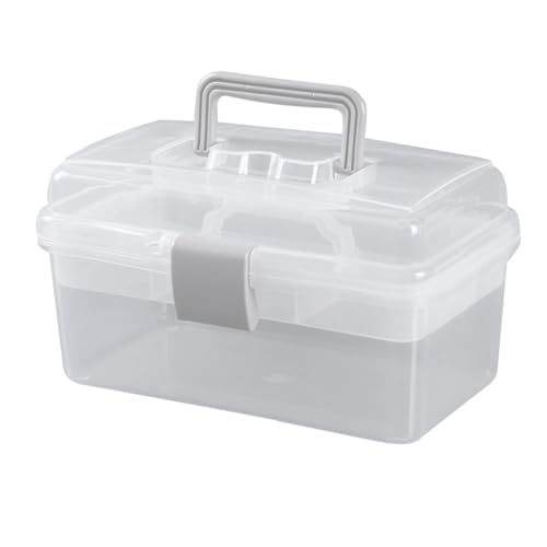 NIYANGLE Faltbare Nagelwerkzeugbox Multifunktionale Aufbewahrungsbox für Kosmetik Dreischichtige Acryl Organizer Klein Transparent für Maniküre und Kosmetikpflege von NIYANGLE