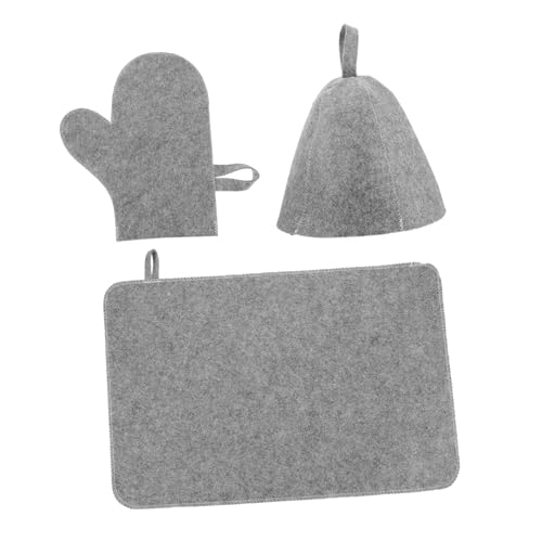 NIYANGLE Wasserabsorbierende Saunahüte Und Handschuhe Satz Wiederverwendbare Filzhüte Für Sauna Atmungsaktive Saunakappen Für Herren Und Damen Leichtes Saunazubehör Für Zuhause Sauna von NIYANGLE