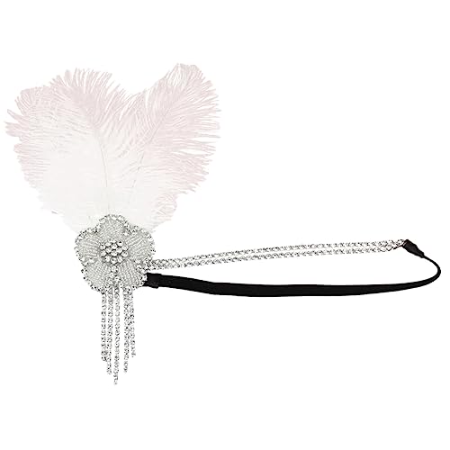 NIYANGLE Feathering Headband Mit Tassel Für Flapper Accessoire Für Themenpartys Und Hochzeiten Bequemes Vintage-stirnband Für Fotografie Und Besondere Anlässe von NIYANGLE