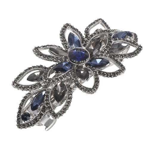 NIYANGLE Floral Metall Haarspange mit Strass für Damen Blumiges Haarclip-accessoire mit Starkem Federmechanismus Eleganter Haarschmuck für Haartypen Modische Styling Dekoration von NIYANGLE