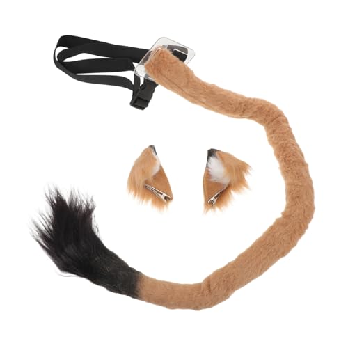 NIYANGLE Fluffiges Haarclip und Verstellbarer Weiches Tierkostüm Damen und Komfortables Sicheres Löwenähnliches Hairpin und Tail Accessoire für Halloween Karneval und Cosplay von NIYANGLE