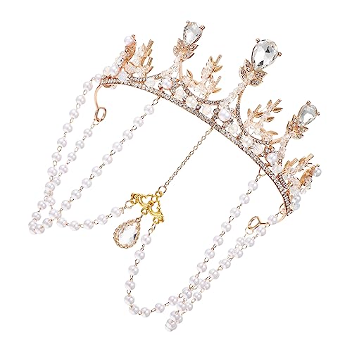 NIYANGLE Fransenkrone Mädchen Kind Partydekorationen für Prinzessinnen Tiaras Krone kleines Kronen-Stirnband Geburtstagsfeier Kopfbedeckung Partystirnband Haarzubehör Legierung von NIYANGLE