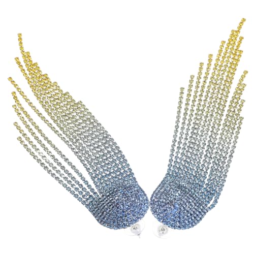 NIYANGLE Funkelnde Lange Quastenohrringe mit Strassbesatz Elegante Baumelnde Ohrstecker für Damen Leichte Braut Partyohrringe Stilvolle Ohrhänger für Festliche Anlässe von NIYANGLE